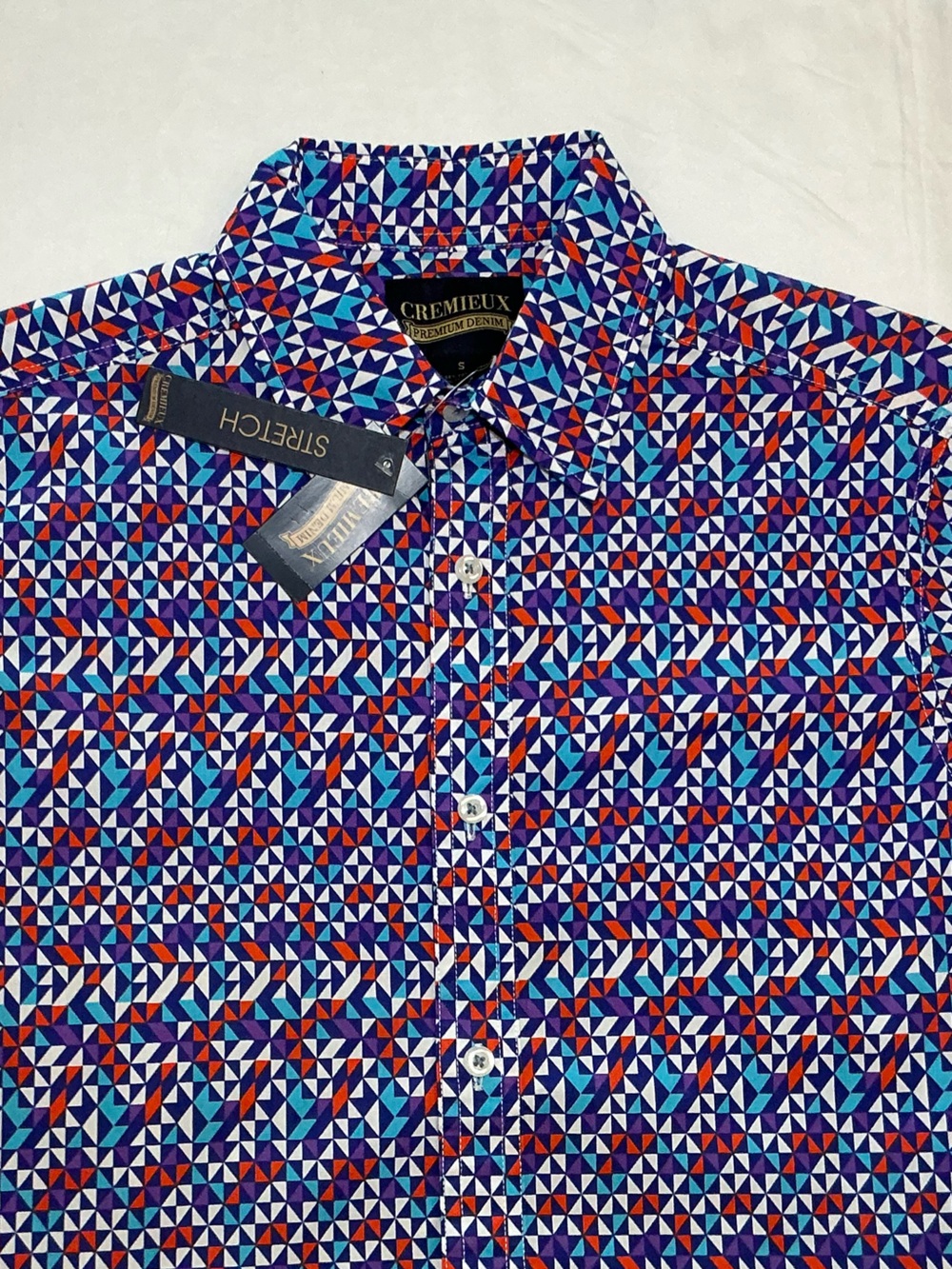 NEW! CREMIEUX PREMIUM DENIM Stretch Short Sleeve Shirt men’s size Small NWT
